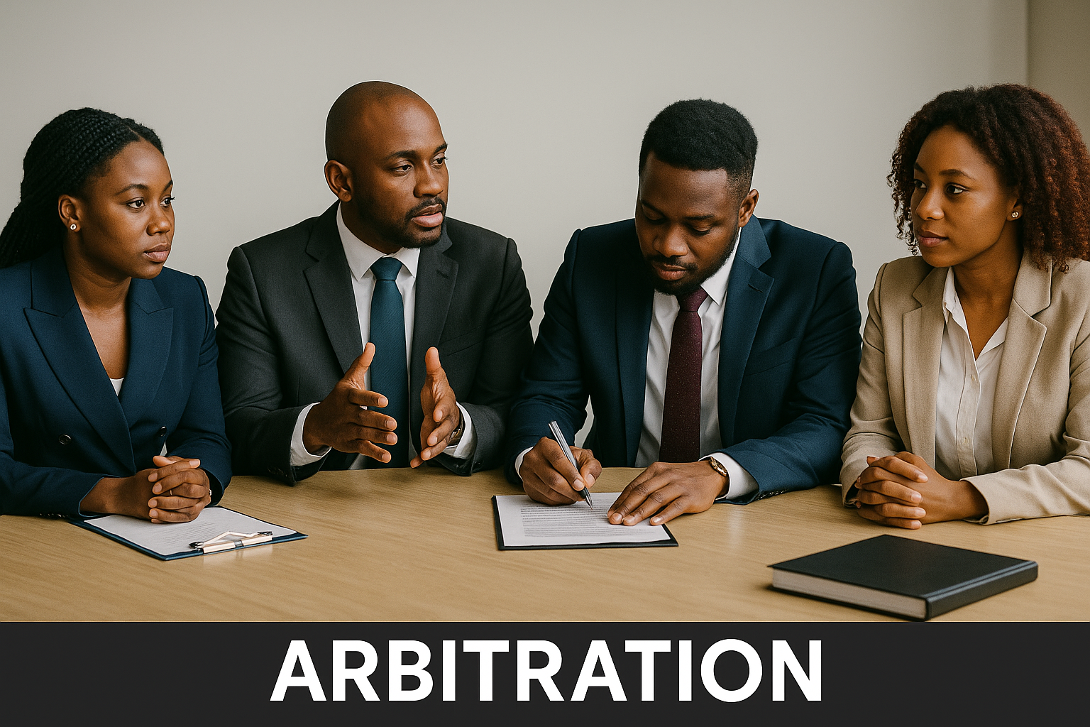 Arbitration lawyers and clients in private session
