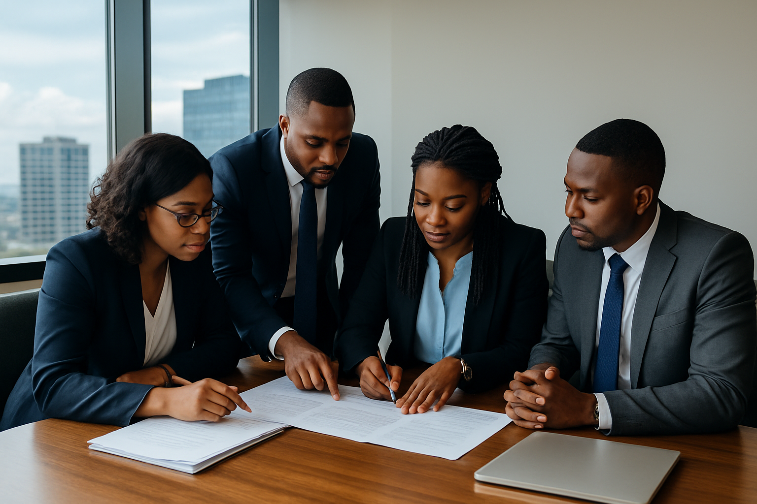 Corporate legal team advising clients