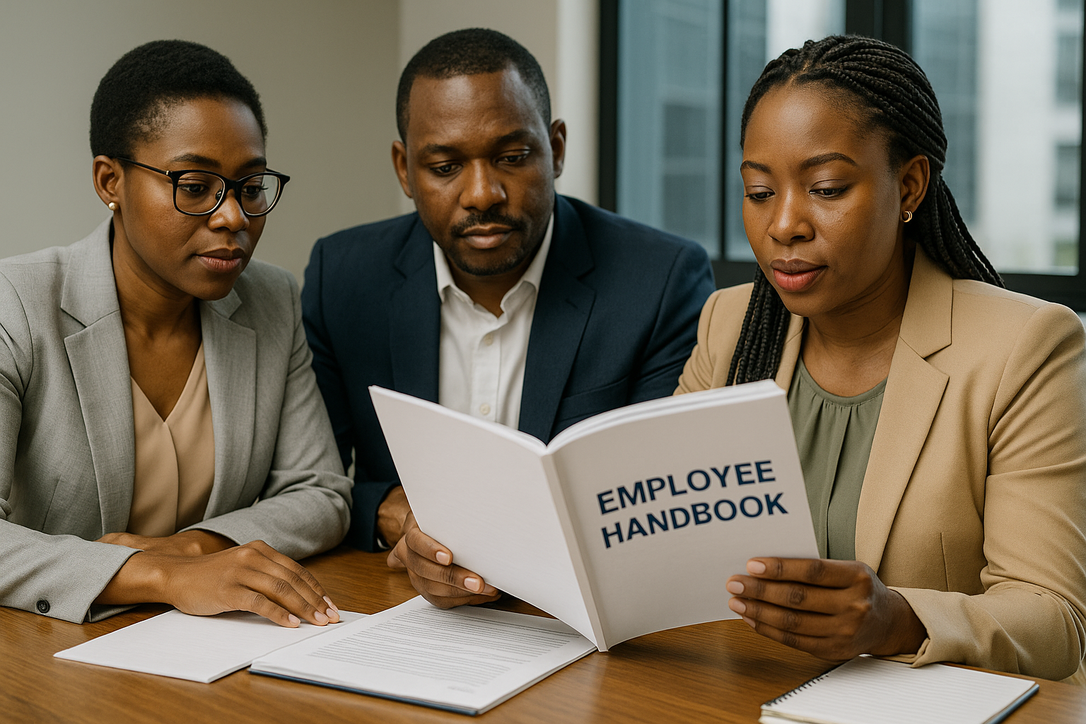 HR legal advisory team discussing labour policies