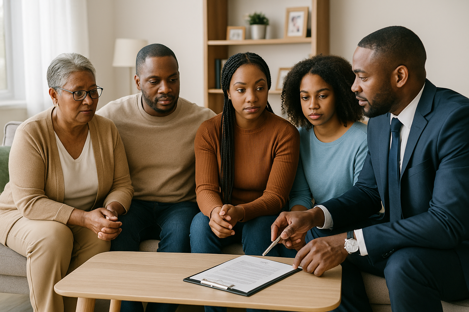 Family legal discussion about estate planning