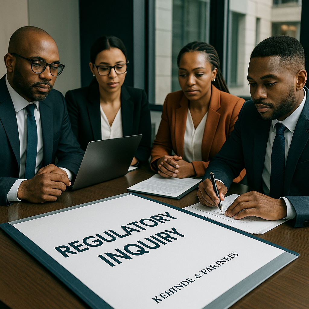 Corporate compliance team handling investigation