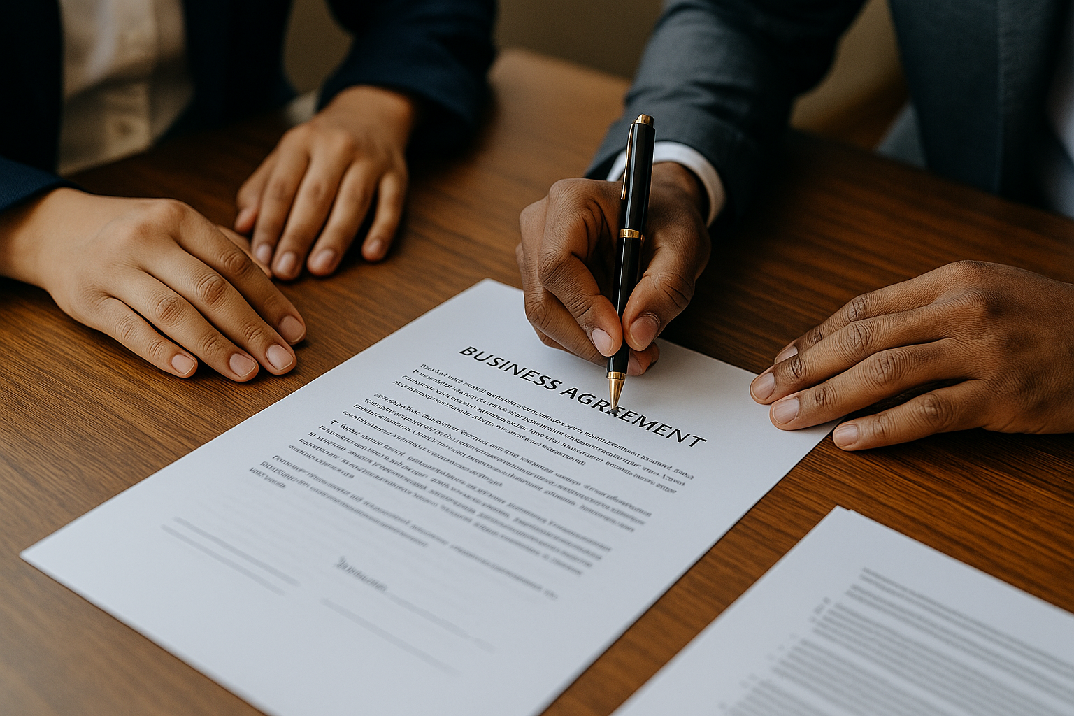 Signing business transaction documents